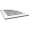 Ekena Millwork Quarter Round Top Right Surface Mount PVC Gable Vent w/ 3-1/2"W x 1"P Standard Frame, 22"W x 26"H GVPQR22X2601SF - alternate 3